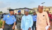 From Left: Inspector General of Police, Alkali Baba Usman, Acting Executive Secretary Nigeria Police Trust Fund, Alhaji Mohammed Yahaya and Salihu Abubakar, S.A Technical to the Acting ES